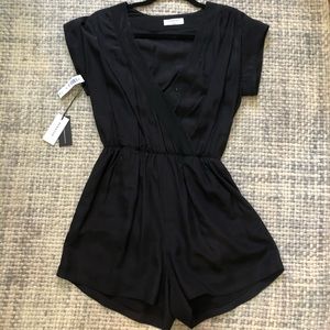 Black Aritzia Babatron Silk Romper. Size Small.